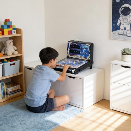 Tabletop Pinball Machine Electronic Pinball Toy with Light Sound and Scorer Mini Arcade Pinball Ball Shooting Game for Kids