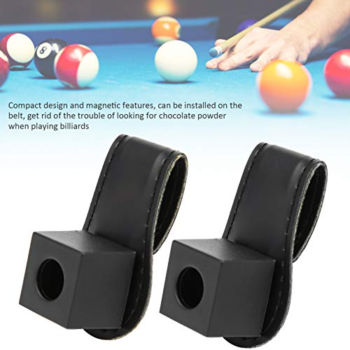 Keenso 2Pcs/Set Portable Billiard Ball Pool Chalk Holder, Magnetic Snooker Belt Clip Snooker Cue Chalk Holder Billiard Supplies