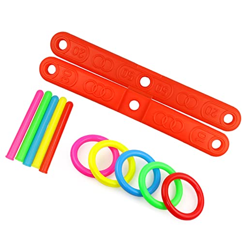 Ring Toss Game for Kids, 5 Rings Circle Toss Game Set for Kids Backyard Ring Toss Fun