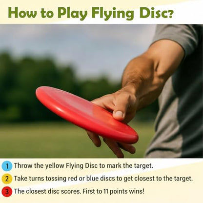 18 Pcs Mini Flying Disc Game Set 4.6" Interactive Adult Outdoor Sport Plastic Flying Disc Yard Outside Fun Toss Game for Beach Lawn Backyard Park Camping Family Outdoor Activities