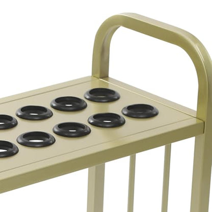 12-Hole Pool Cue Holder Floor Stand, Billiards Cue Rack with Rubber Protectors & Non-Slip Feet, Large Capacity Storage for Billiards Room, Game Room, Bar, Club