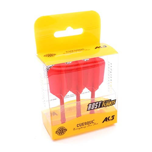 CUESOUL ROST Integrated Dart Shaft and Flights Medium,Slim Shape,Set of 3 - color: Red