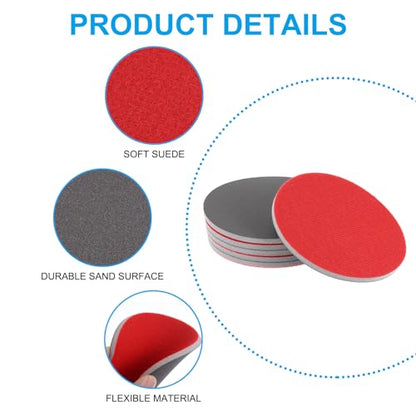 PATIKIL Bowling Sanding Pads, 6Pack P2000 Polishing Bowling Grits Kit Bowling Ball Surface Pads Bowling Shammy Seesaw Pad for Different Texture Bowling Balls, 12.5x12.5cm, Red, Brown