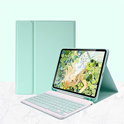 MintGreen Keyboard Case for Galaxy Tab A7 Lite 8.7 inch, Wireless Bluetooth, Detachable, Modern, 80 Keys, TPU, Ambidextrous, English, Battery Powered, Membrane Switch - color: MintGreen, size: Tab A7 Lite 8.7"