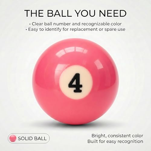 KONLLEN Single Replacement Pool Ball – 2-1/4" Regulation Size & Weight Billiard Ball Made of Phenolic Resin (Choose 1–15 or Cue Ball) - color: #4