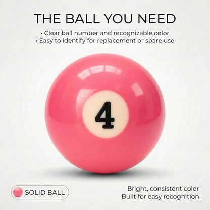 KONLLEN Single Replacement Pool Ball – 2-1/4" Regulation Size & Weight Billiard Ball Made of Phenolic Resin (Choose 1–15 or Cue Ball) - color: #4