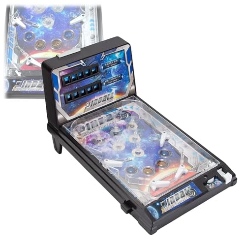 Birthdays Arcade Electronic Pinball Machine, Mini Pinball Game Toy, Retro Tabletop Pinball Machine Kit for Home Party Gift, Action and Reflex Game with Lights