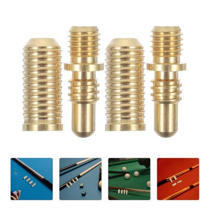 Totority Billiard Cue Joint Screws 2 Sets Heavy Duty Copper Pool Cue Extension Hardware, Professional Snooker Connecting Pins for Repair & Shaft Extension, Replacement Accessories