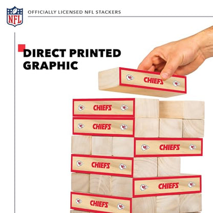 Wild Sports NFL Giant Stacking Wooden Blocks – Tumbling Tower Classic Family Game Stacks – Great Gift for Any Football Fan! - color: Kansas City Chiefs