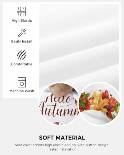Savannan Office Chair Cover, Colorful Maple Leaf Hello Autumn Protective Stretch Elastic Universal Cover for Desk Task Chair,Computer Rotating Chair 1 Pcs Watercolor Plant