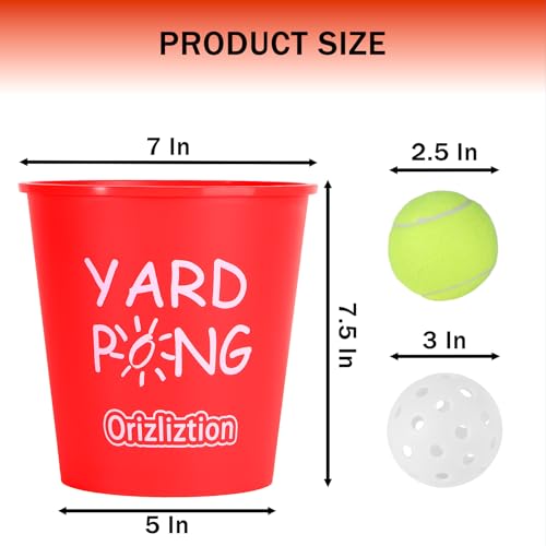 Giant Yard Pong Outdoor Game – 12 Premium Buckets & 4 Balls, Yard Toss Throwing Game for Adults & Family, Beach Camping Tailgating Lawn Party, Portable Durable Carry Bag