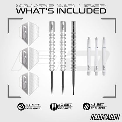RED DRAGON Javelin Original Professional Darts Set - 85% Tungsten Darts with Flights & Shafts - Available in Soft Tip 18g Barrel/20g Full Weight and Steel Tip 20g - 26g
