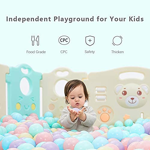 MoonxHome Ball Pit Balls for Toddlers, BPA Free Crush Proof Plastic Toy Balls for Ball Pit, Children's Pool Water Toys, Macaron Ocean Balls for Play Tent 2.15 Inch Pack of 100 200 500 800 1000 - color: M-grey
