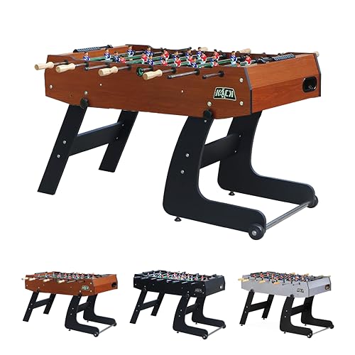 KICK Monarch 48" Folding Foosball Table – Compact Indoor Game Table - color: Brown