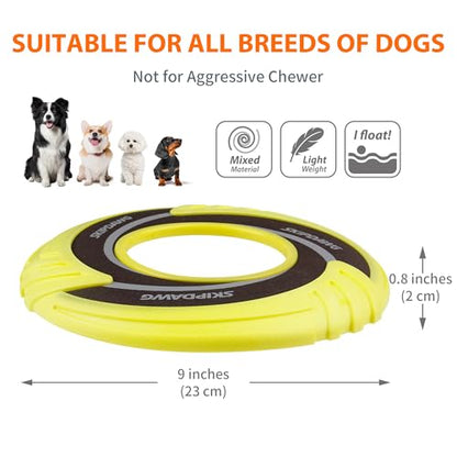 SKIPDAWG Interactive Tug Toy, Flying Disc Water Toy Non-Toxic Light TPR/Nylon Fabric, Pet Training and Outdoor Exercise Toys for Dogs, Diameter 9 Inches - color: Original Green