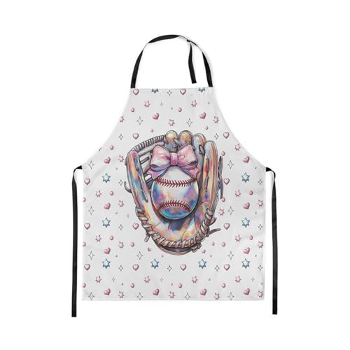 Manfei Baseball Kids Kitchen Apron - color: Princess Pink