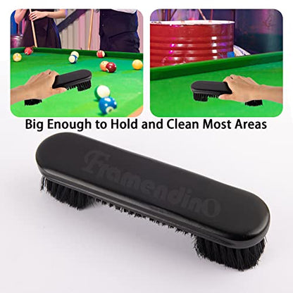 Framendino, Wooden Billiards Pool Table and Rail Brush Set Wood Billiard Cleaner Cleaning Tools Supplies (Black, 2 Pack) - color: Black