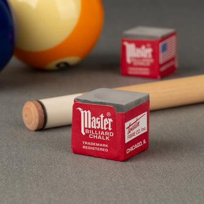 Master Billiard/Pool Cue Chalk Box, 12 Cubes - color: Grey