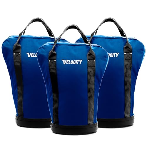 Velocity Heavy Duty Multipurpose Ball Bag with Durable Bottom - Holds up to 60-72 Balls - Ideal for Lacrosse, Baseball, Pickleball, Tennis & More - color: Royal Blue, style: 3 Pack