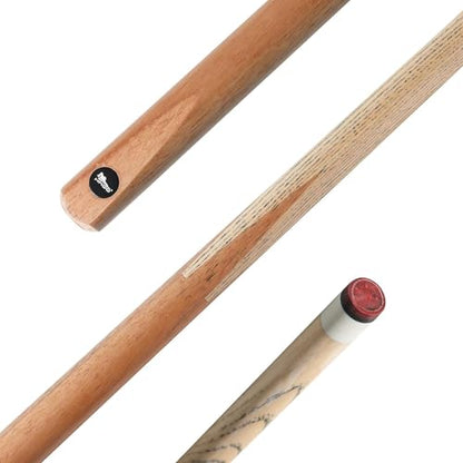 HMQQ 58" One Piece Pool Cue Stick with 13MM Leather Tip, Weight 20OZ Billiards Cue Stick, Pool Stick Set of 4/ Set of 6/ Set of 8 (Black&Natural Wood Color) - style: Wood Grain Color Set of 8