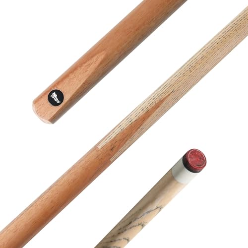 HMQQ 58" One Piece Pool Cue Stick with 13MM Leather Tip, Weight 20OZ Billiards Cue Stick, Pool Stick Set of 4/ Set of 6/ Set of 8 (Black&Natural Wood Color) - style: Wood Grain Color Set of 8