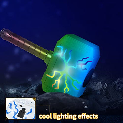 Coophit Thors Dart-Blasting Hammer Toys Gun with Lights -Toys for 5 6 7 8 9+ Year Old Boys,Kids Roleplay Toy Thunder Mjolnir with 30 Darts