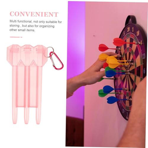 KESYOO Portable Darts Case Bag Hard Shell Dart Storage Box Lightweight Organizer - color: Pink