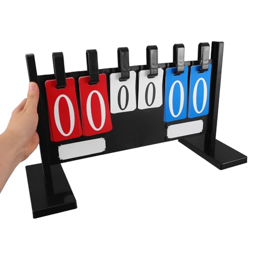POPETPOP Portable Flip Sports Scoreboard with 4 and 6-Digit Display, Weather-Resistant Thickened Tabletop Score Counter for Table Tennis, Basketball, Volleyball, Baseball Games and Outdoor