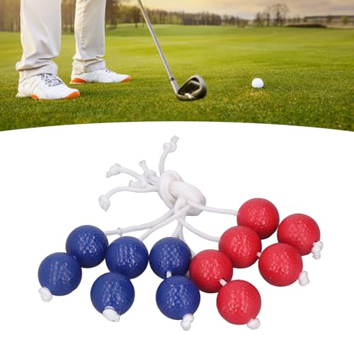 Golf Ladder Toss Balls Replacement Set, Ladder Toss Bolo Balls for Outdoor Lawn Yard Beach Game, 3 Red 3 Blue PE Bolas with Bright Colors for Kids Adults Family