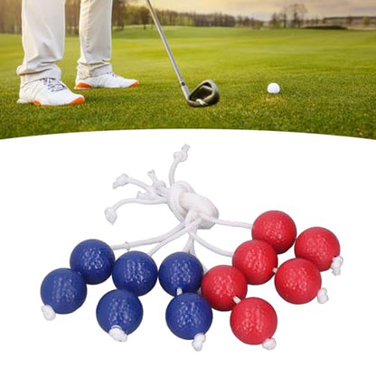 Golf Ladder Toss Balls Replacement Set, Ladder Toss Bolo Balls for Outdoor Lawn Yard Beach Game, 3 Red 3 Blue PE Bolas with Bright Colors for Kids Adults Family