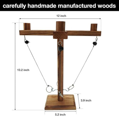 Ring Toss Game for Adults Up to 4 Players - Wooden Table Top Ring Hook Game - Easy to Assemble - Multiple Game Scenes - Classic Ring Toss Game for Adults