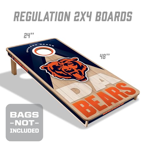 YouTheFan NFL 2' x 4' Slogan Series Professional Wood Cornhole Game - color: Chicago Bears