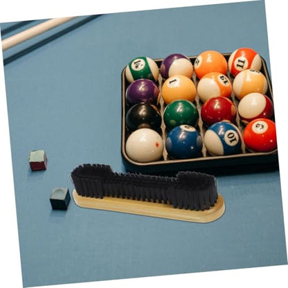 DECHOUS Pool Table Rail Brush and Crevice Cleaning Tool with Wooden Handle, 12-inch Narrow Gap Billiard Table Cleaning Kit for Dust and Debris Removal in Game Rooms and Sports Areas
