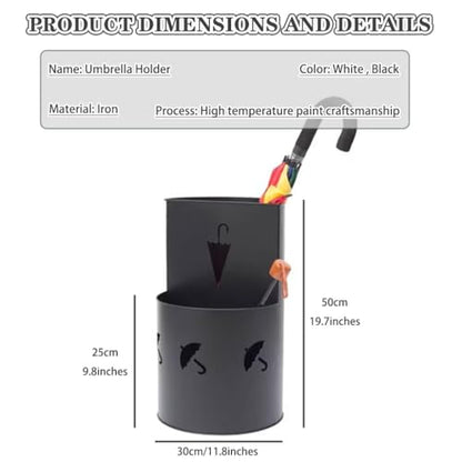 Modern and Simple Cylindrical Umbrella Stand Indoor Holder - Hotel Creative Hollow Partition Bin, Cane Storage Rack - color: Black