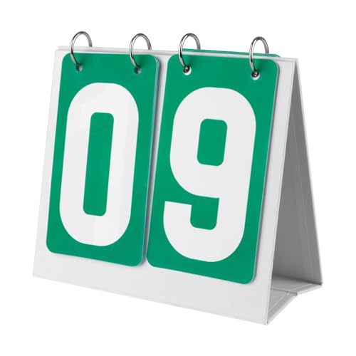 GOGO Scoreboard Flip Score Keeper Bulk for Basketball Game, Portable Scoreboard Up to 99 - color: Green Card