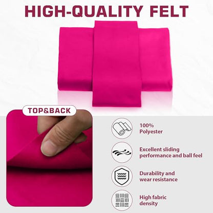 Pool Table Felt Cloth Billiard Cloth with 6 Pcs Cloth Strips and Staple Remover Pool Table Felt Replacement Kit Parts - color: Hot Pink, size: 7ft