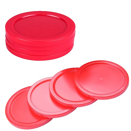 3.25 or 2.5 Inch Air Hockey Pucks - Professional, Durable Pucks for Large Tables - Compatible with Standard Pushers and Goals - Best Air Hockey Accessories for Fun and Entertainment by INSCOOL - color: Red, size: 3.25in/4Pack