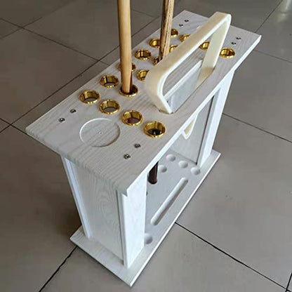 Pool Stick Holder, Pool Cue Rack, Freestanding Pool Table Cue Organizer with Ball Storage and Tripod Slot