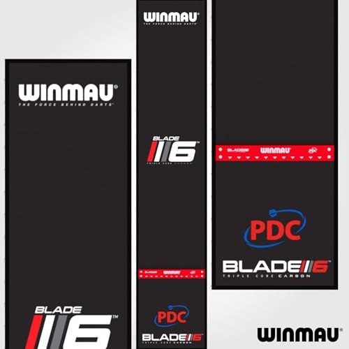 WINMAU Dart Mat with Throw Line for Soft Tip and Steel Tip - Available in Outshot and Clearzone Style - style: Blade 6 Pro Zone