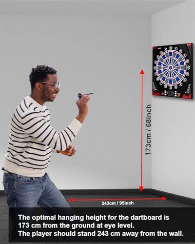 Electronic Dartboard, Dual Speakers with Automatic Voice Announcing Score, High Definition LCD Display, Includes 12 Soft Tip Darts, Suitable for Family Gatherings Bar Entertainment - style: asic style