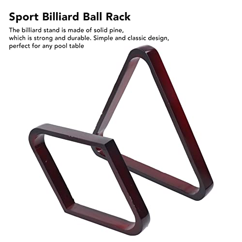 Set of 2 Wooden Billiard Ball Rack Set, Vintage Pine Wood Billiard 8 Ball Triangle Rack & 9 Ball Diamond Rack, Table Pool Ball Racks for 5.72Cm Large Billiards Wine Red