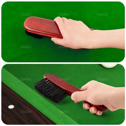 AUEAR, Set of 3 Billiards Pool Table and Rail Brush with Billiard Cue Snooker Cloth Cleaner (Brown Color)