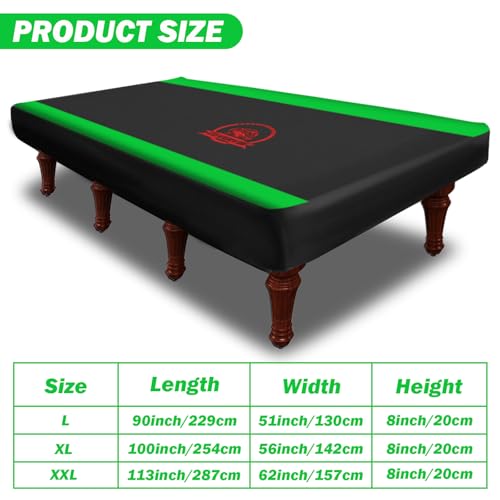 COVERVIN Billiard Pool Table Cover,Heavy Duty 210D Oxford Cloth Material All Weather Waterproof Dustproof UV Protection(9ft/Green) - color: Green, size: 9FT