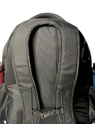 3Skull Disc Golf Bag SK2-30+ Disc Capacity - Ripstop - 5 Storage and 2 Water Bottle Pockets - Frisbee Disc Golf Backpack - Black