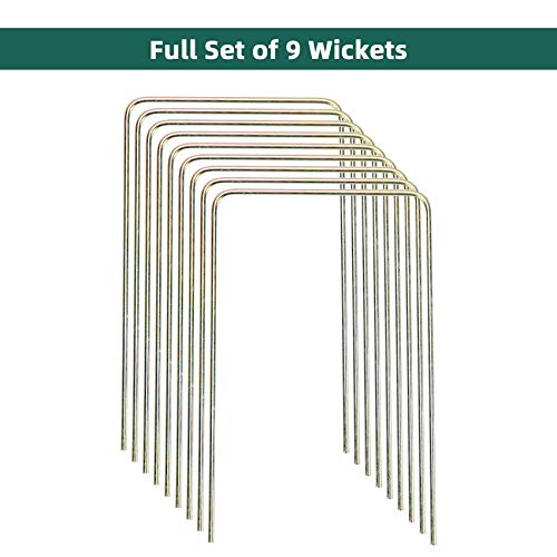 Deluxe Croquet Wickets, 9 Colorful Square Arrow Wickets - 10.6" x 6.7" Replacement Set for Six Players Croquet Sets - size: Deluxe Size