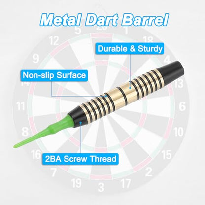 PATIKIL 16 Grams Dart Replacements Barrel, 6Pcs Copper Dart Replace Barrel Accessories for Soft and Steel Dart Tips, Black Gold