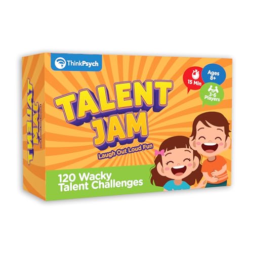 ThinkPsych Talent Jam - Hilarious Talent Show & Charades Game - Fun Family Games for Kids and Adults - Family Game Night for Teens