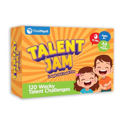 ThinkPsych Talent Jam - Hilarious Talent Show & Charades Game - Fun Family Games for Kids and Adults - Family Game Night for Teens