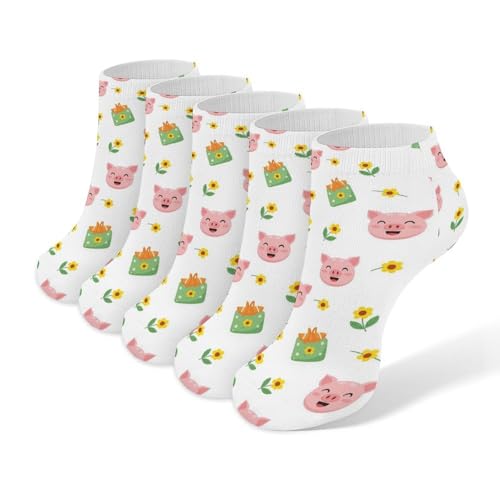 5 Pairs Women’s Low Cut Ankle Socks, Soft Athletic No Show for Running Yoga Daily Wear - color: Picture (8)