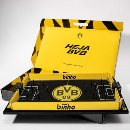 Binho Board Classic Board Game Dortmund Football Club Edition - 2-Player Fast-Paced Finger Flicker Pinball Family Board Game - Portable Tabletop Sports Game Set for Any Occasion